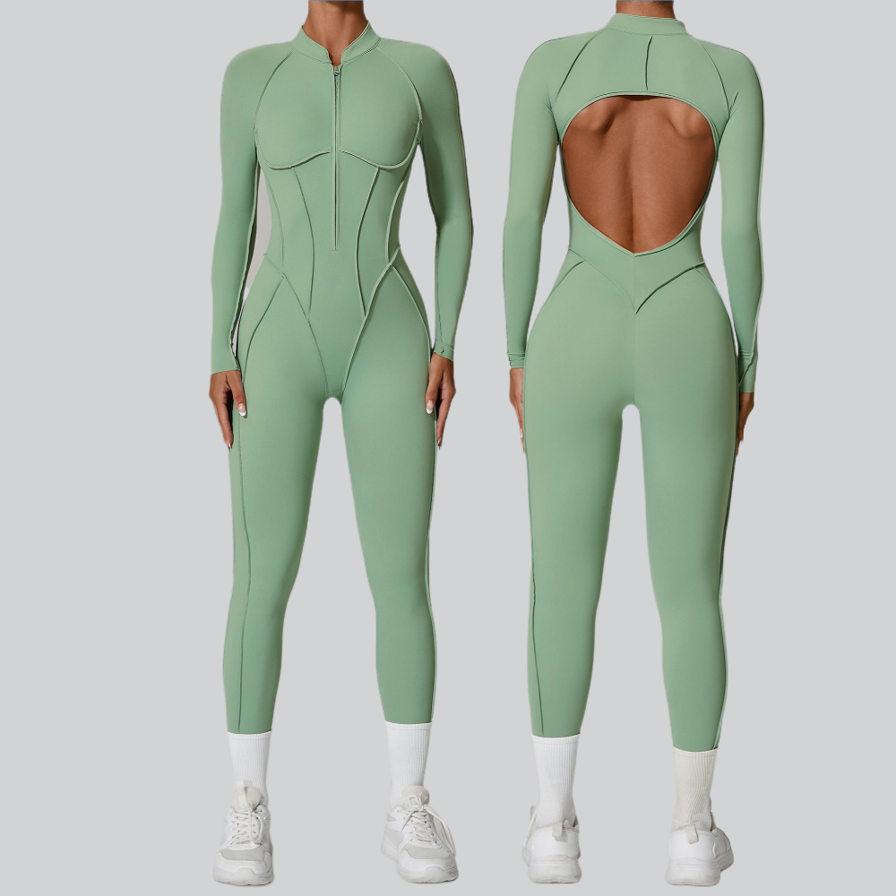 Women's Seamless Zipper Jumpsu - Pilates Yoga Fit recension och pris