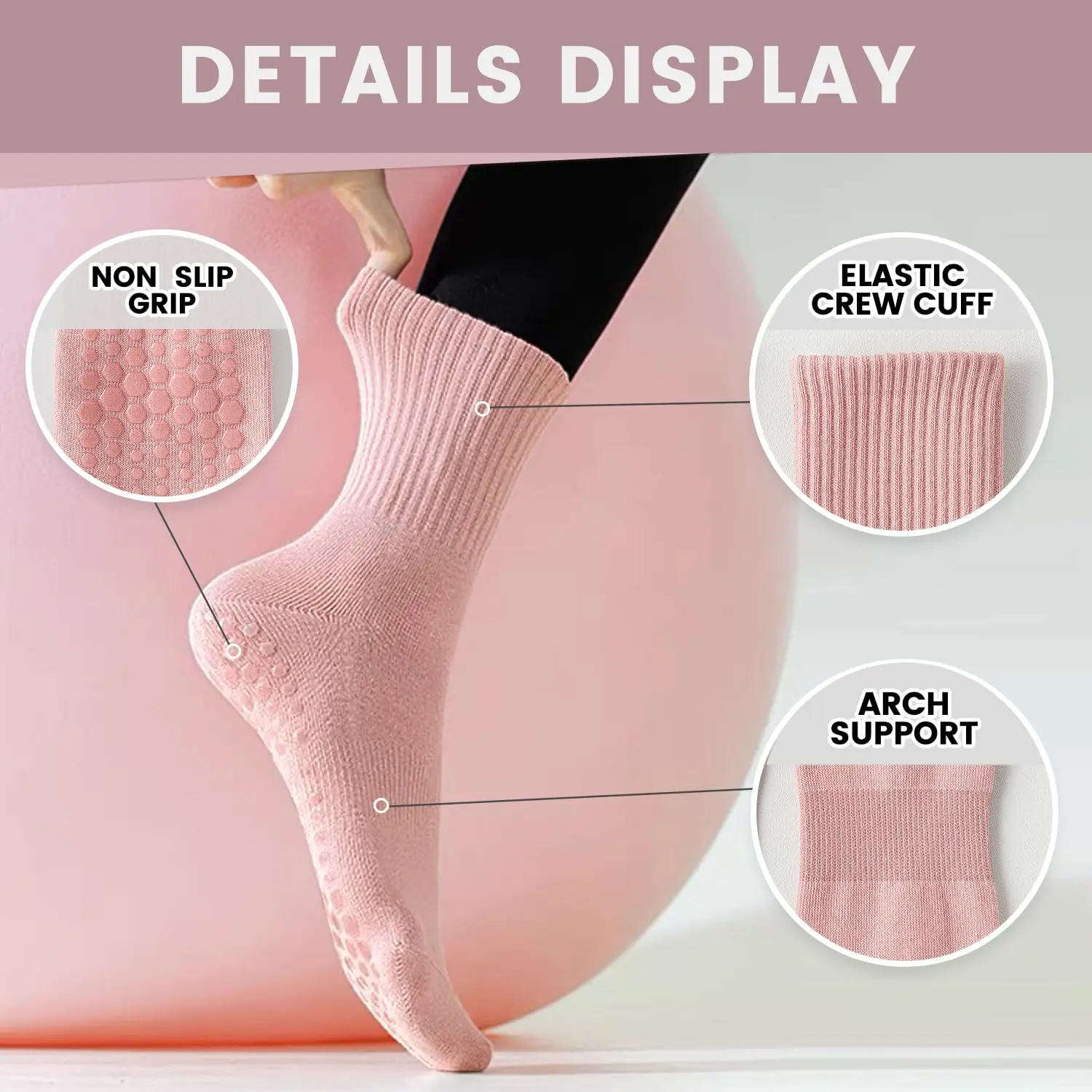 4 pairs of women's yoga socks, - Pilates & Yoga Wohlfühlen Forchheim recension och pris